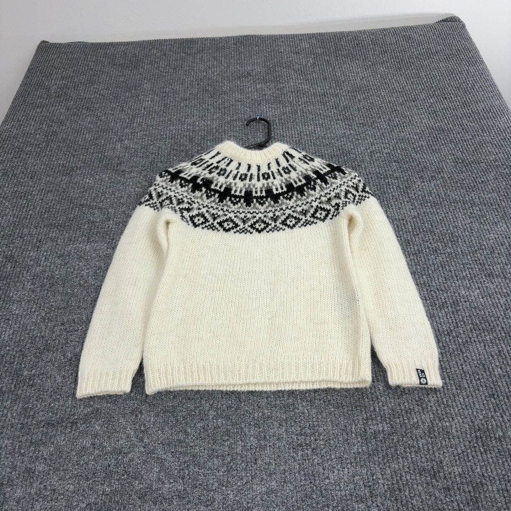 Icewear Sweater Kids 134-140 Cream Icelandic Wool Fair Isle Nordic Pullover Cozy